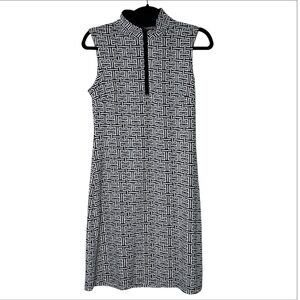 IBKUL Geo Key Sleeveless Mock Neck Dress S